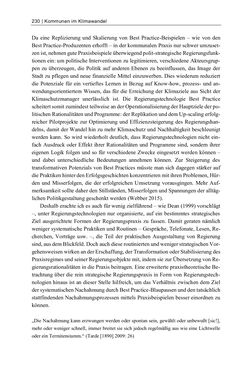 Image of the Page - 230 - in Kommunen im Klimawandel - Best Practices als Chance zur grünen Transformation?