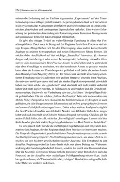 Image of the Page - 274 - in Kommunen im Klimawandel - Best Practices als Chance zur grünen Transformation?