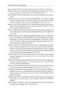 Image of the Page - 284 - in Kommunen im Klimawandel - Best Practices als Chance zur grünen Transformation?