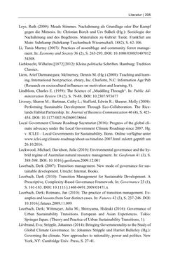 Image of the Page - 295 - in Kommunen im Klimawandel - Best Practices als Chance zur grünen Transformation?