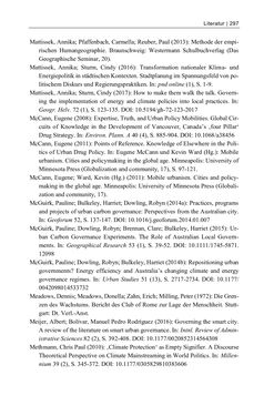 Image of the Page - 297 - in Kommunen im Klimawandel - Best Practices als Chance zur grünen Transformation?