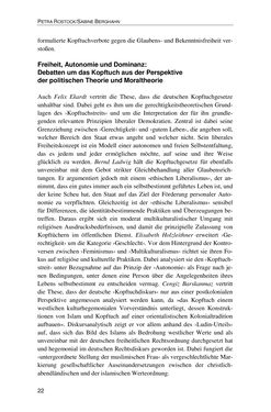 Image of the Page - 22 - in Der Stoff, aus dem Konflikte sind - Debatten um das Kopftuch in Deutschland, Österreich und der Schweiz