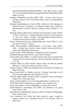 Bild der Seite - 147 - in Der Stoff, aus dem Konflikte sind - Debatten um das Kopftuch in Deutschland, Österreich und der Schweiz