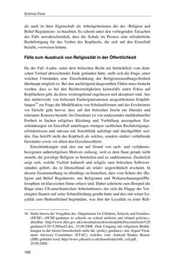 Bild der Seite - 160 - in Der Stoff, aus dem Konflikte sind - Debatten um das Kopftuch in Deutschland, Österreich und der Schweiz