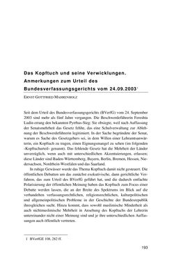 Image of the Page - 193 - in Der Stoff, aus dem Konflikte sind - Debatten um das Kopftuch in Deutschland, Österreich und der Schweiz