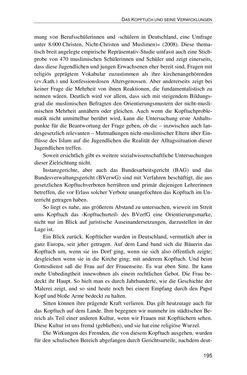 Image of the Page - 195 - in Der Stoff, aus dem Konflikte sind - Debatten um das Kopftuch in Deutschland, Österreich und der Schweiz