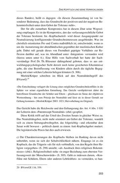Bild der Seite - 203 - in Der Stoff, aus dem Konflikte sind - Debatten um das Kopftuch in Deutschland, Österreich und der Schweiz