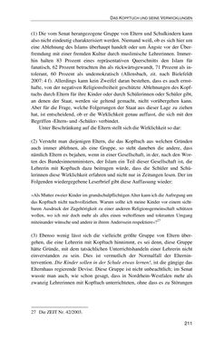 Image of the Page - 211 - in Der Stoff, aus dem Konflikte sind - Debatten um das Kopftuch in Deutschland, Österreich und der Schweiz