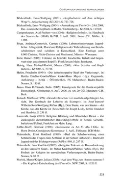 Image of the Page - 223 - in Der Stoff, aus dem Konflikte sind - Debatten um das Kopftuch in Deutschland, Österreich und der Schweiz