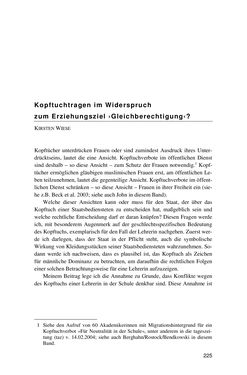 Image of the Page - 225 - in Der Stoff, aus dem Konflikte sind - Debatten um das Kopftuch in Deutschland, Österreich und der Schweiz
