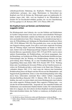 Bild der Seite - 228 - in Der Stoff, aus dem Konflikte sind - Debatten um das Kopftuch in Deutschland, Österreich und der Schweiz
