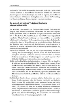 Bild der Seite - 242 - in Der Stoff, aus dem Konflikte sind - Debatten um das Kopftuch in Deutschland, Österreich und der Schweiz