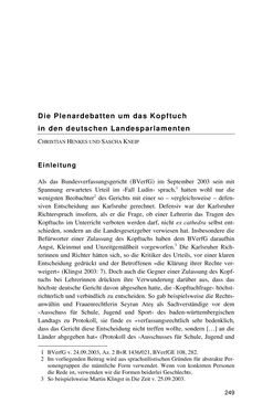 Image of the Page - 249 - in Der Stoff, aus dem Konflikte sind - Debatten um das Kopftuch in Deutschland, Österreich und der Schweiz