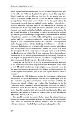 Image of the Page - 270 - in Der Stoff, aus dem Konflikte sind - Debatten um das Kopftuch in Deutschland, Österreich und der Schweiz