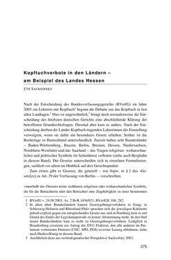 Image of the Page - 275 - in Der Stoff, aus dem Konflikte sind - Debatten um das Kopftuch in Deutschland, Österreich und der Schweiz