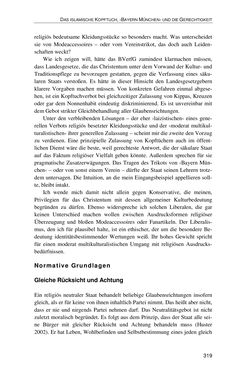 Image of the Page - 319 - in Der Stoff, aus dem Konflikte sind - Debatten um das Kopftuch in Deutschland, Österreich und der Schweiz