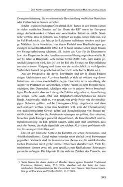 Bild der Seite - 343 - in Der Stoff, aus dem Konflikte sind - Debatten um das Kopftuch in Deutschland, Österreich und der Schweiz