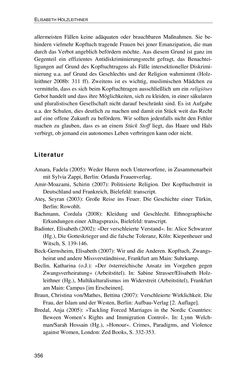 Bild der Seite - 356 - in Der Stoff, aus dem Konflikte sind - Debatten um das Kopftuch in Deutschland, Österreich und der Schweiz