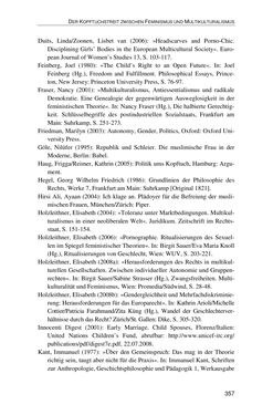 Image of the Page - 357 - in Der Stoff, aus dem Konflikte sind - Debatten um das Kopftuch in Deutschland, Österreich und der Schweiz