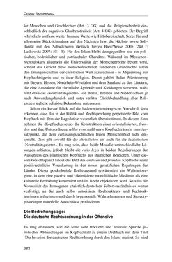 Image of the Page - 382 - in Der Stoff, aus dem Konflikte sind - Debatten um das Kopftuch in Deutschland, Österreich und der Schweiz