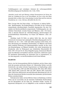 Image of the Page - 385 - in Der Stoff, aus dem Konflikte sind - Debatten um das Kopftuch in Deutschland, Österreich und der Schweiz