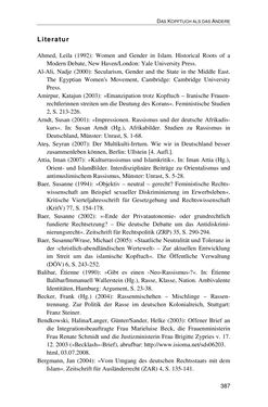 Image of the Page - 387 - in Der Stoff, aus dem Konflikte sind - Debatten um das Kopftuch in Deutschland, Österreich und der Schweiz