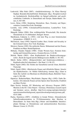 Image of the Page - 391 - in Der Stoff, aus dem Konflikte sind - Debatten um das Kopftuch in Deutschland, Österreich und der Schweiz