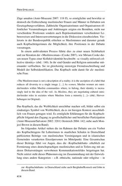 Image of the Page - 414 - in Der Stoff, aus dem Konflikte sind - Debatten um das Kopftuch in Deutschland, Österreich und der Schweiz