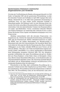 Image of the Page - 421 - in Der Stoff, aus dem Konflikte sind - Debatten um das Kopftuch in Deutschland, Österreich und der Schweiz