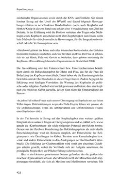 Image of the Page - 422 - in Der Stoff, aus dem Konflikte sind - Debatten um das Kopftuch in Deutschland, Österreich und der Schweiz