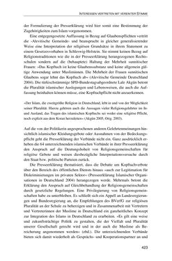 Image of the Page - 423 - in Der Stoff, aus dem Konflikte sind - Debatten um das Kopftuch in Deutschland, Österreich und der Schweiz