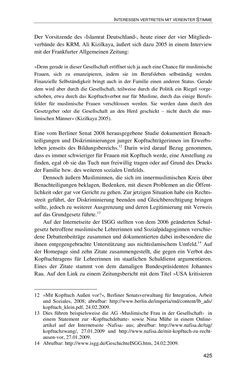 Image of the Page - 425 - in Der Stoff, aus dem Konflikte sind - Debatten um das Kopftuch in Deutschland, Österreich und der Schweiz