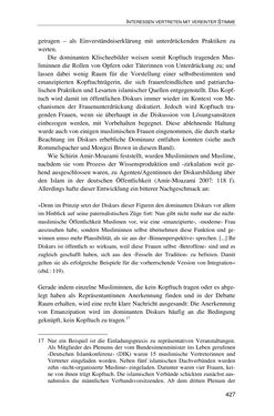 Bild der Seite - 427 - in Der Stoff, aus dem Konflikte sind - Debatten um das Kopftuch in Deutschland, Österreich und der Schweiz