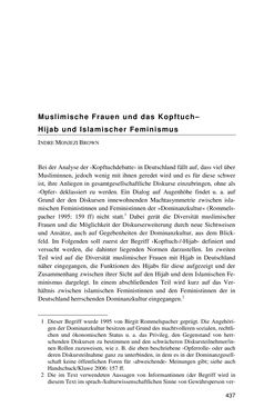 Bild der Seite - 437 - in Der Stoff, aus dem Konflikte sind - Debatten um das Kopftuch in Deutschland, Österreich und der Schweiz
