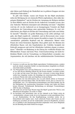 Bild der Seite - 445 - in Der Stoff, aus dem Konflikte sind - Debatten um das Kopftuch in Deutschland, Österreich und der Schweiz
