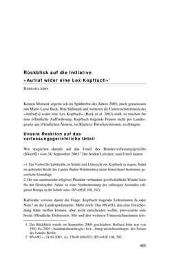 Image of the Page - 465 - in Der Stoff, aus dem Konflikte sind - Debatten um das Kopftuch in Deutschland, Österreich und der Schweiz