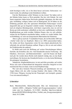 Image of the Page - 471 - in Der Stoff, aus dem Konflikte sind - Debatten um das Kopftuch in Deutschland, Österreich und der Schweiz