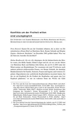 Image of the Page - 473 - in Der Stoff, aus dem Konflikte sind - Debatten um das Kopftuch in Deutschland, Österreich und der Schweiz