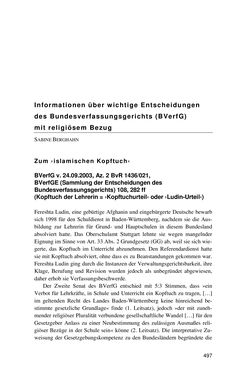 Bild der Seite - 497 - in Der Stoff, aus dem Konflikte sind - Debatten um das Kopftuch in Deutschland, Österreich und der Schweiz