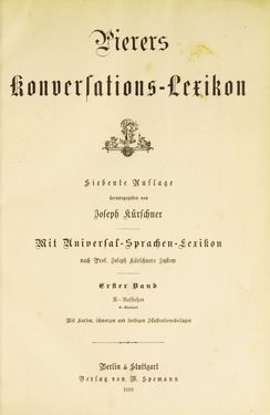 Image of the Page - (000005) - in Pierers Konversations-Lexikon - A-Aufstehen, Volume 1