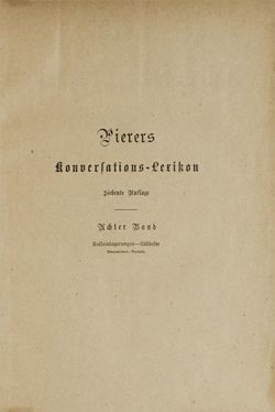 Image of the Page - (000003) - in Pierers Konversations-Lexikon - Kalkeinlagerungen-Lübbesee, Volume 8