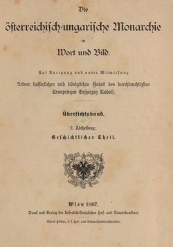 Image of the Page - I - in Die österreichisch-ungarische Monarchie in Wort und Bild - Übersichtsband, 1. Abteilung: Geschichtlicher Teil, Volume 3