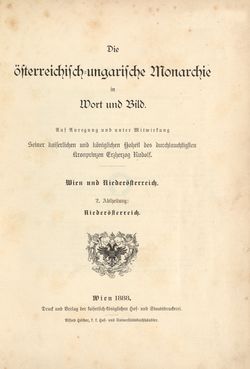 Image of the Page - I - in Die österreichisch-ungarische Monarchie in Wort und Bild - Wien und Niederösterreich, 2. Abteilung: Niederösterreich, Volume 4