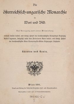 Bild der Seite - I - in Die österreichisch-ungarische Monarchie in Wort und Bild - Kärnten und Krain, Band 8