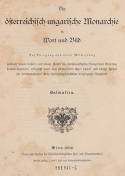 Image of the Page - I - in Die österreichisch-ungarische Monarchie in Wort und Bild - Dalmatien, Volume 11