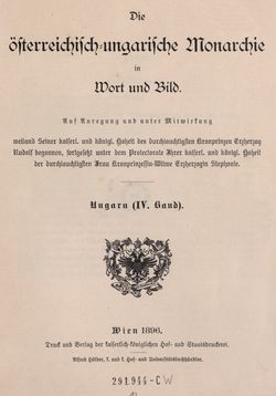 Image of the Page - I - in Die österreichisch-ungarische Monarchie in Wort und Bild - Ungarn (4), Volume 16