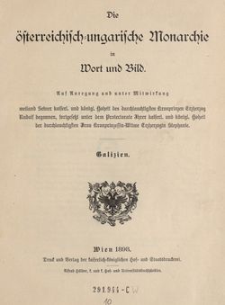 Image of the Page - I - in Die österreichisch-ungarische Monarchie in Wort und Bild - Galizien, Volume 19