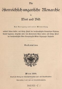 Bild der Seite - I - in Die österreichisch-ungarische Monarchie in Wort und Bild - Bukowina, Band 20