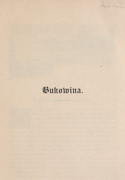 Bild der Seite - 1 - in Die österreichisch-ungarische Monarchie in Wort und Bild - Bukowina, Band 20