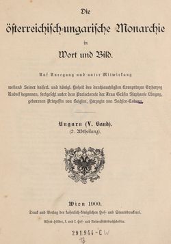 Bild der Seite - I - in Die österreichisch-ungarische Monarchie in Wort und Bild - Ungarn (6), Band 21